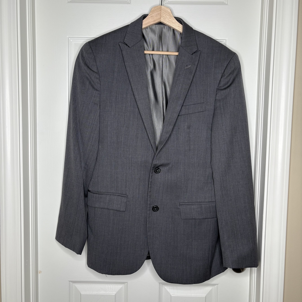 Egara Charcoal Gray Slim-Fit Men's Blazer Size 40S